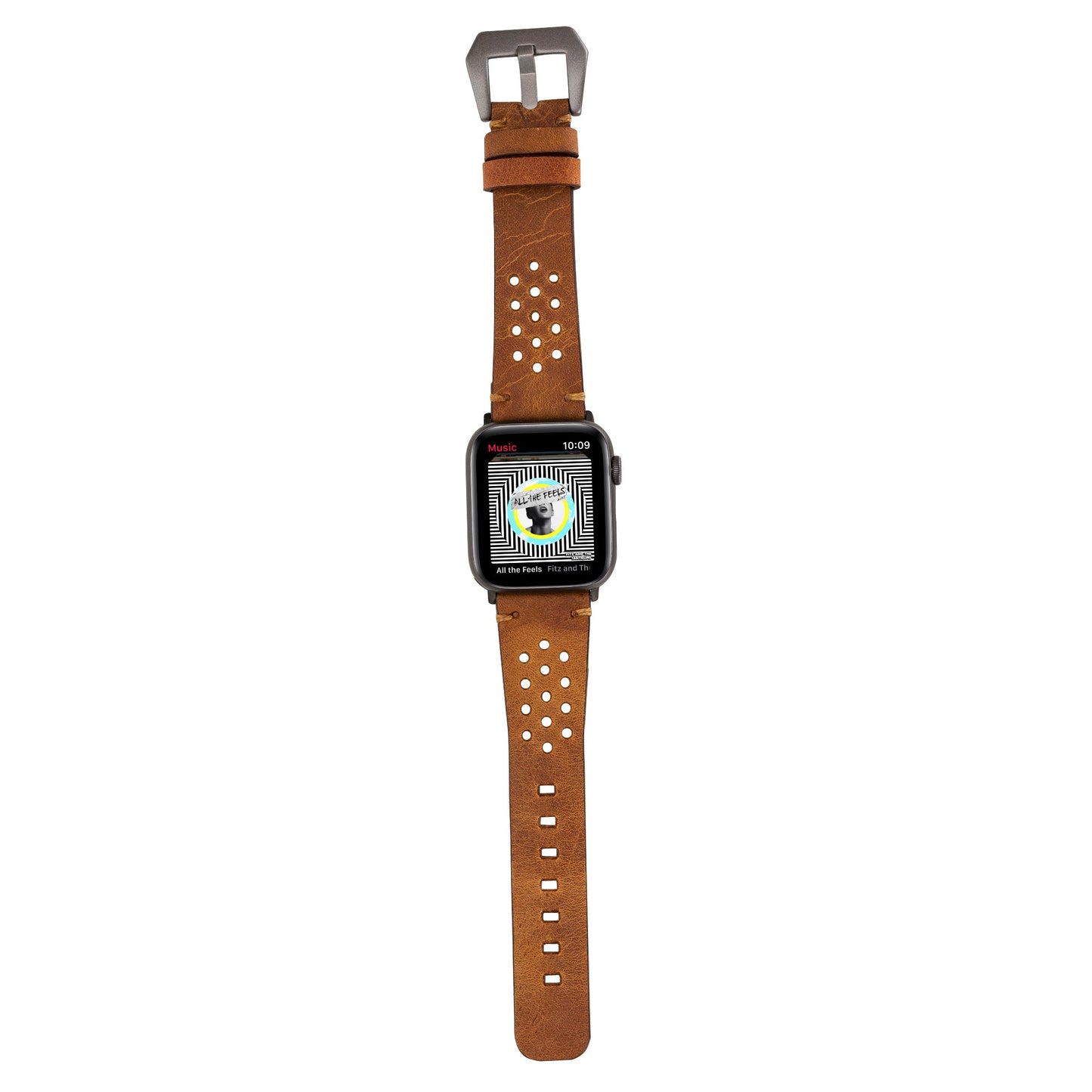 Apple Watch Compatible Leather Band Vigo G19 Tan