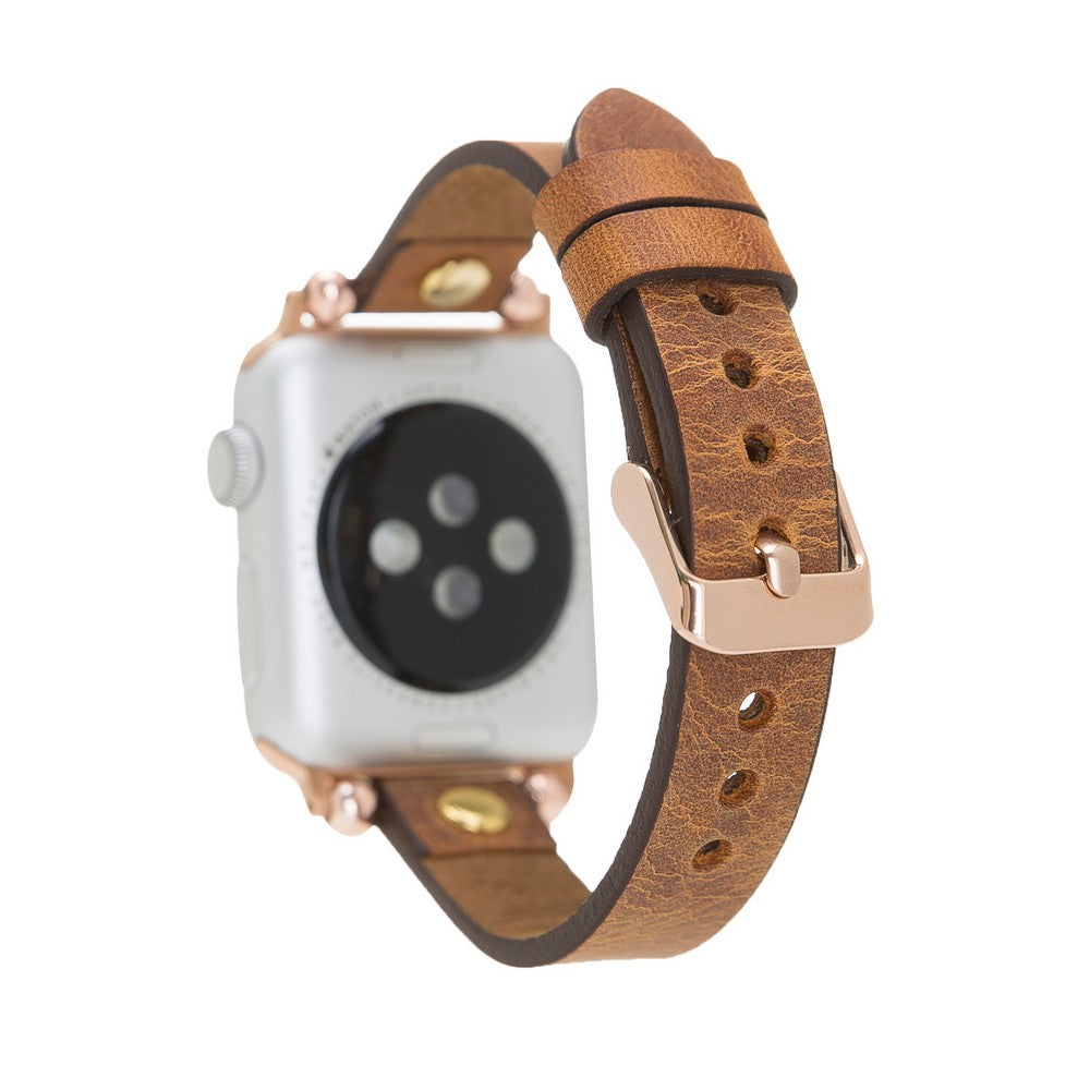 Apple Watch Compatible Leather Band GT G19 Tan