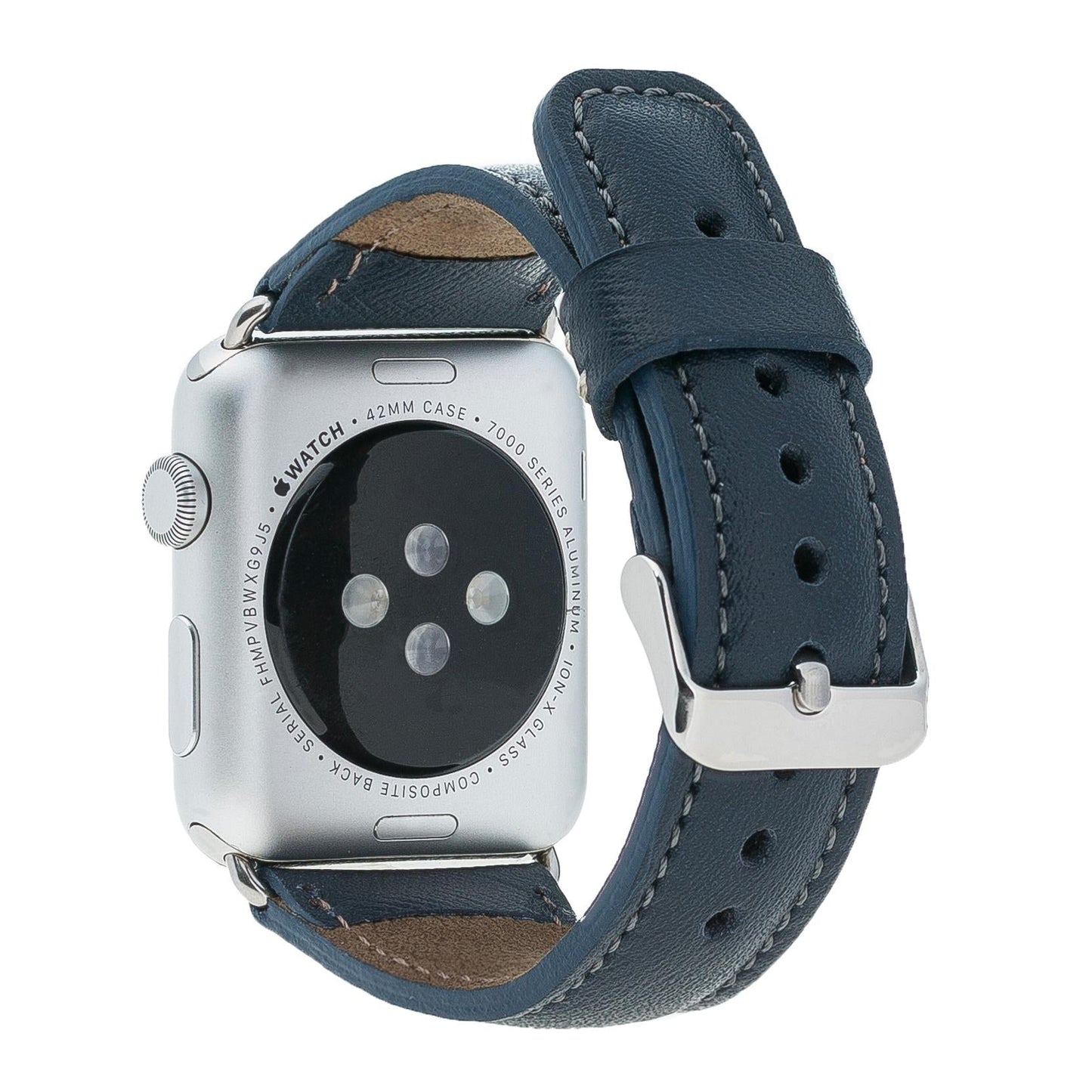 Apple Watch Compatible Leather Band SNB Navy Blue