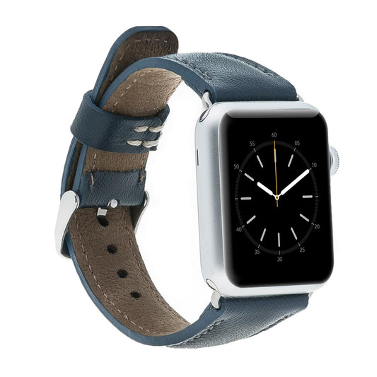 Apple Watch Compatible Leather Band SNB Navy Blue