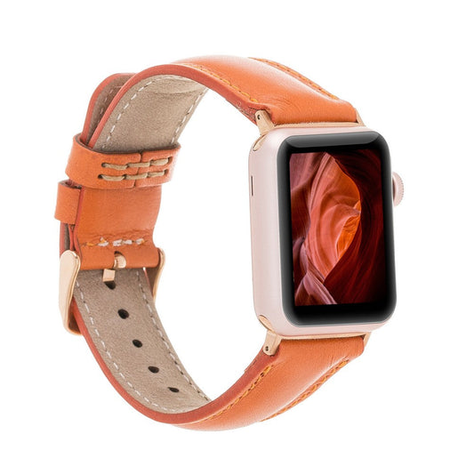 Apple Watch Compatible Leather Band F5 Tan