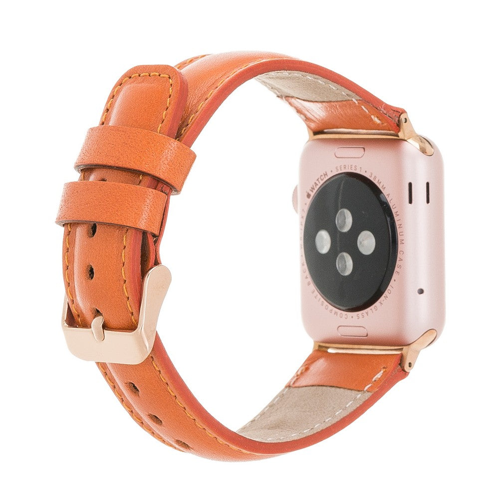 Apple Watch Compatible Leather Band F5 Tan