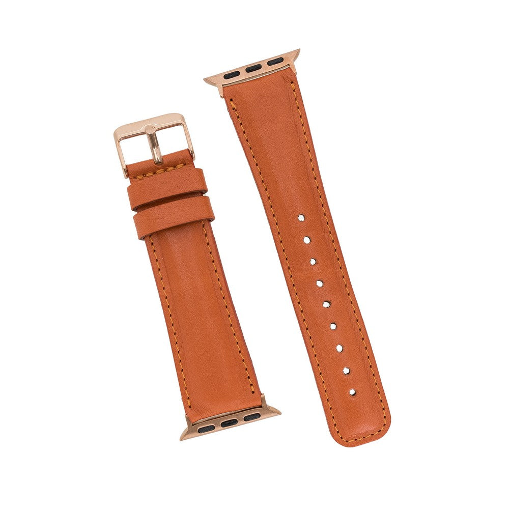 Apple Watch Compatible Leather Band F5 Tan