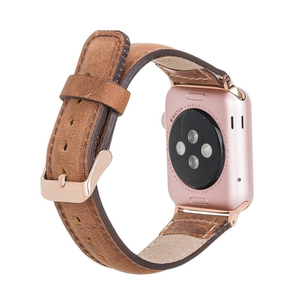 Apple Watch Compatible Leather Band G19 Tan