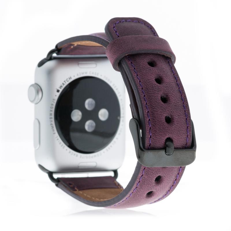 Apple Watch Compatible Leather Band G7 Purple