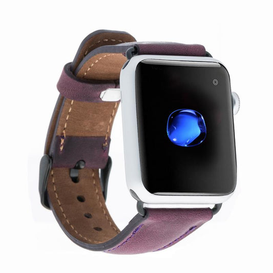 Apple Watch Compatible Leather Band G7 Purple