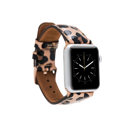 Apple Watch Compatible Leather Band Leopard NE