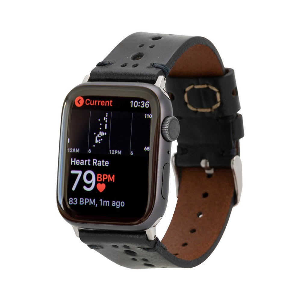 Apple Watch Compatible Leather Band, Sport, Black