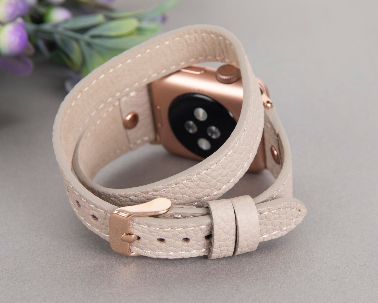 Apple Watch Compatible Leather Band Slim DTRT ERC3