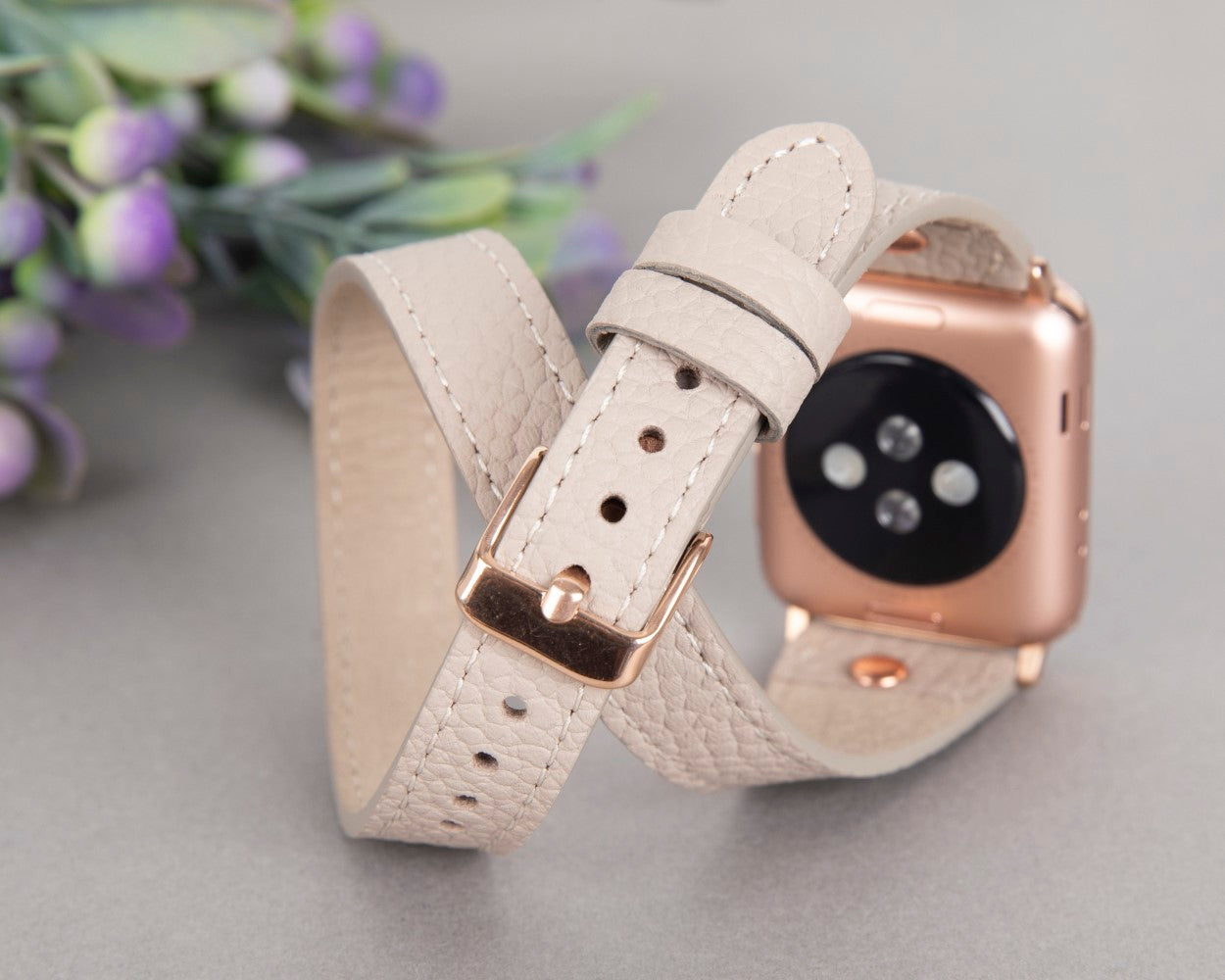 Apple Watch Compatible Leather Band Slim DTRT ERC3