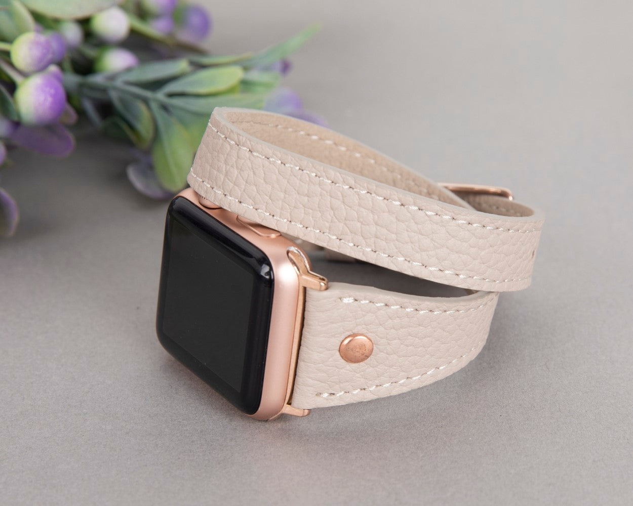 Apple Watch Compatible Leather Band Slim DTRT ERC3