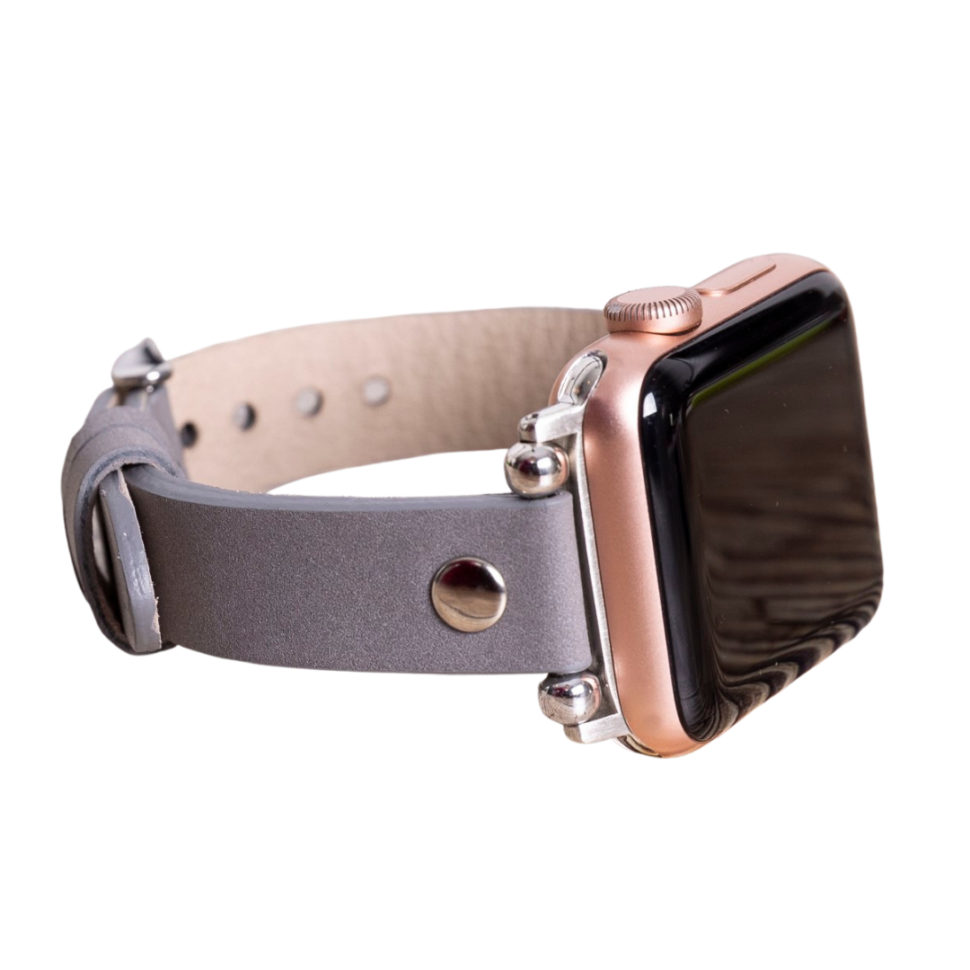 Apple Watch Compatible Leather Band ST RST9 Gray