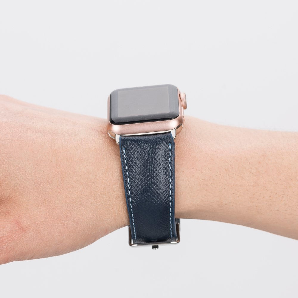 Apple Watch Compatible Leather Band G3 Navy Blue