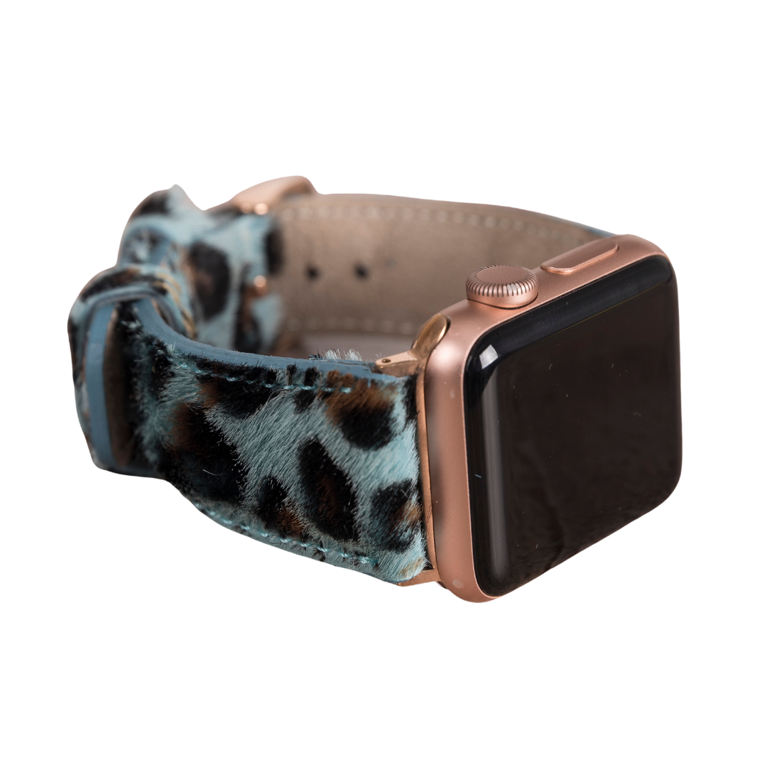 Apple Watch Compatible Leather Band, Leopard Pattern