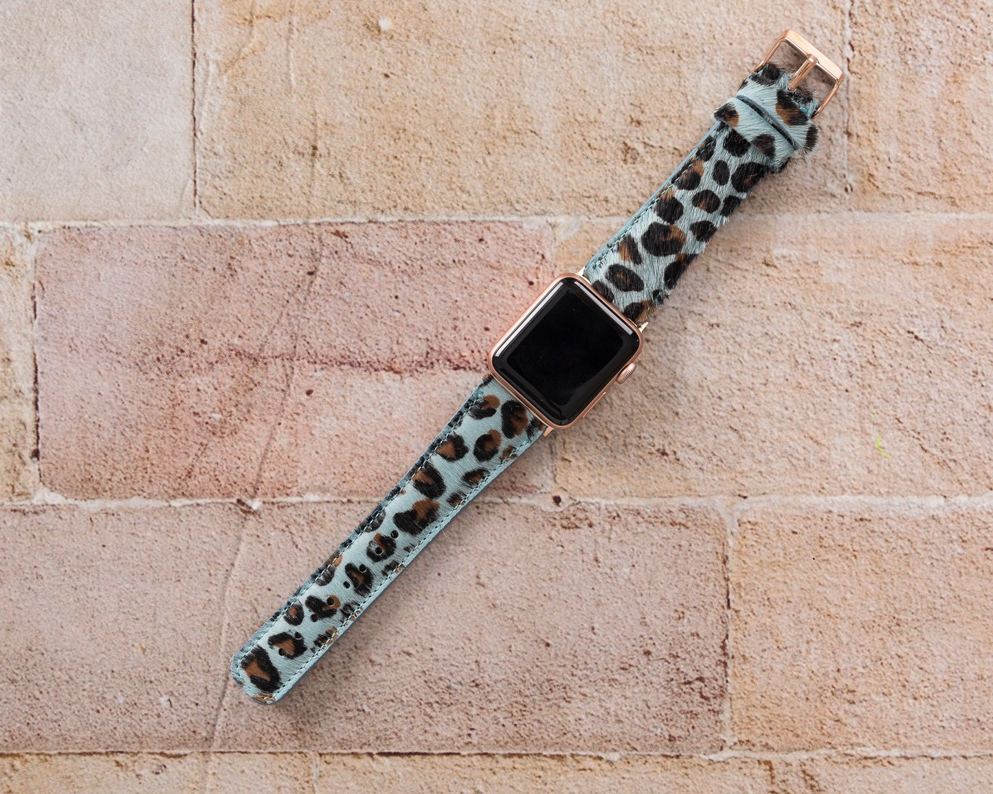 Apple Watch Compatible Leather Band, Leopard Pattern