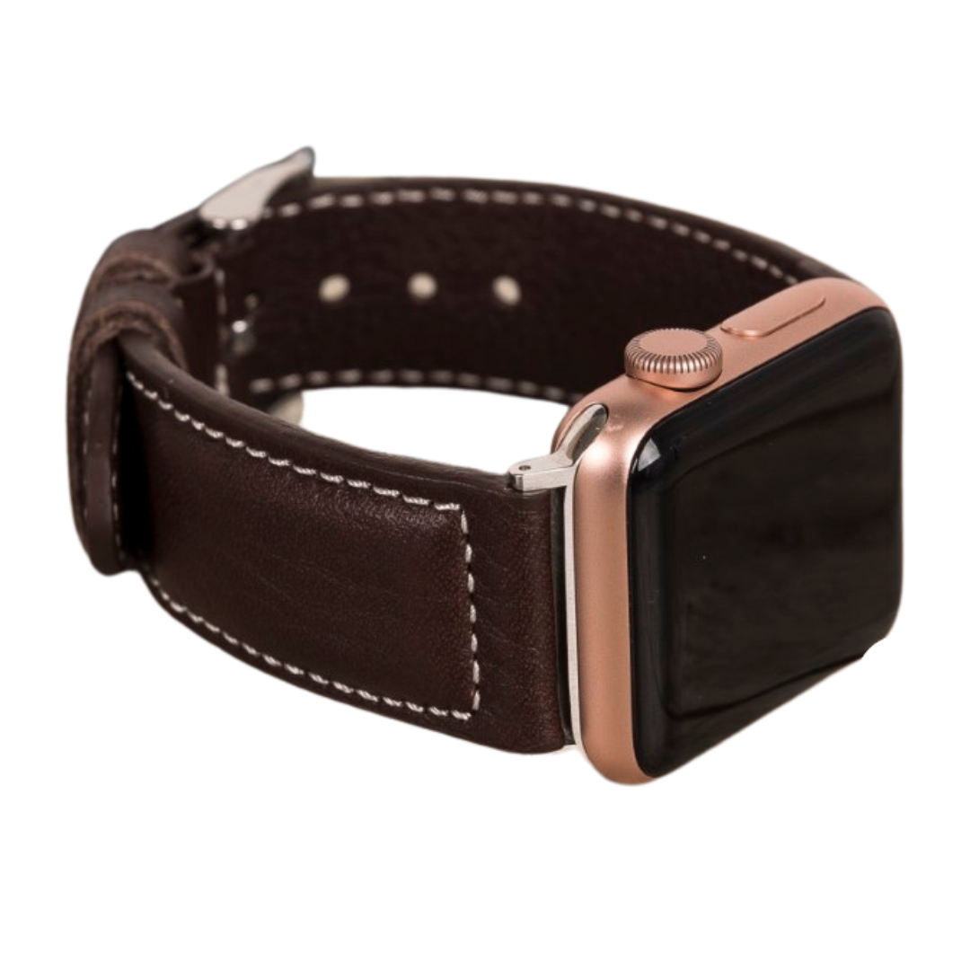 Apple Watch Compatible Leather Band, Sport Model, Bitter Brown