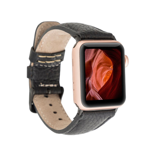 Apple Watch Compatible Leather Band FL1 Black