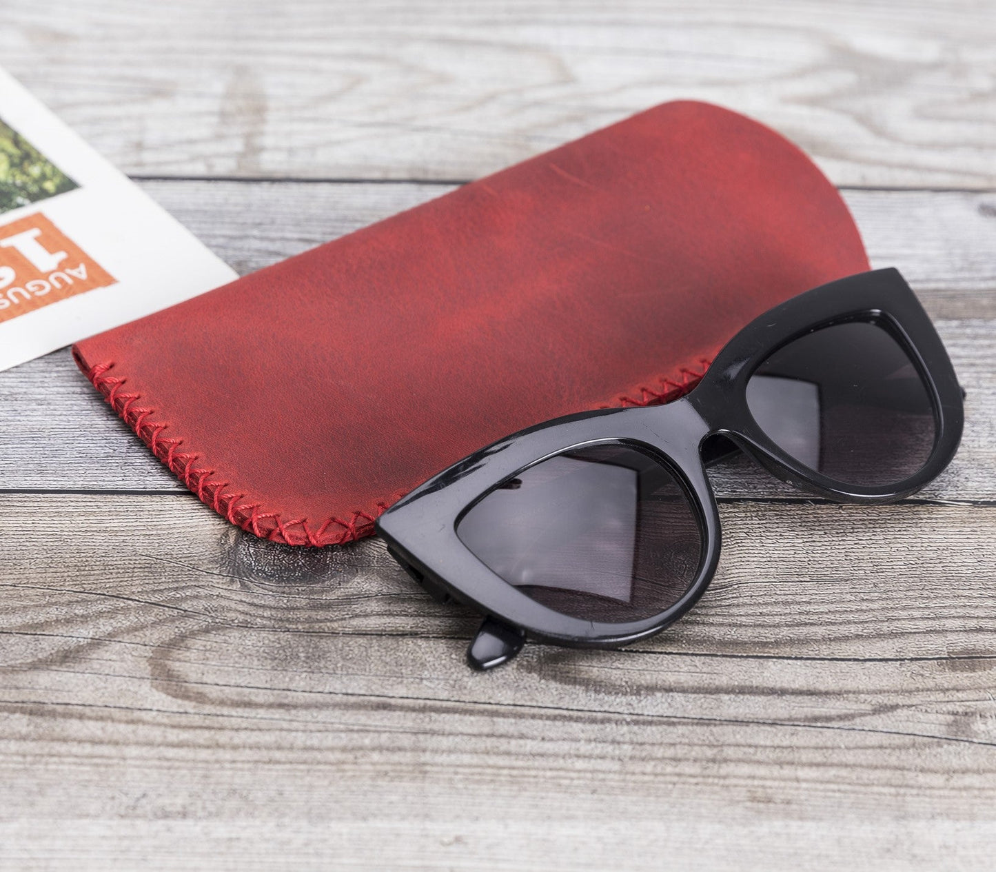 Leather Glasses Case G4 Red