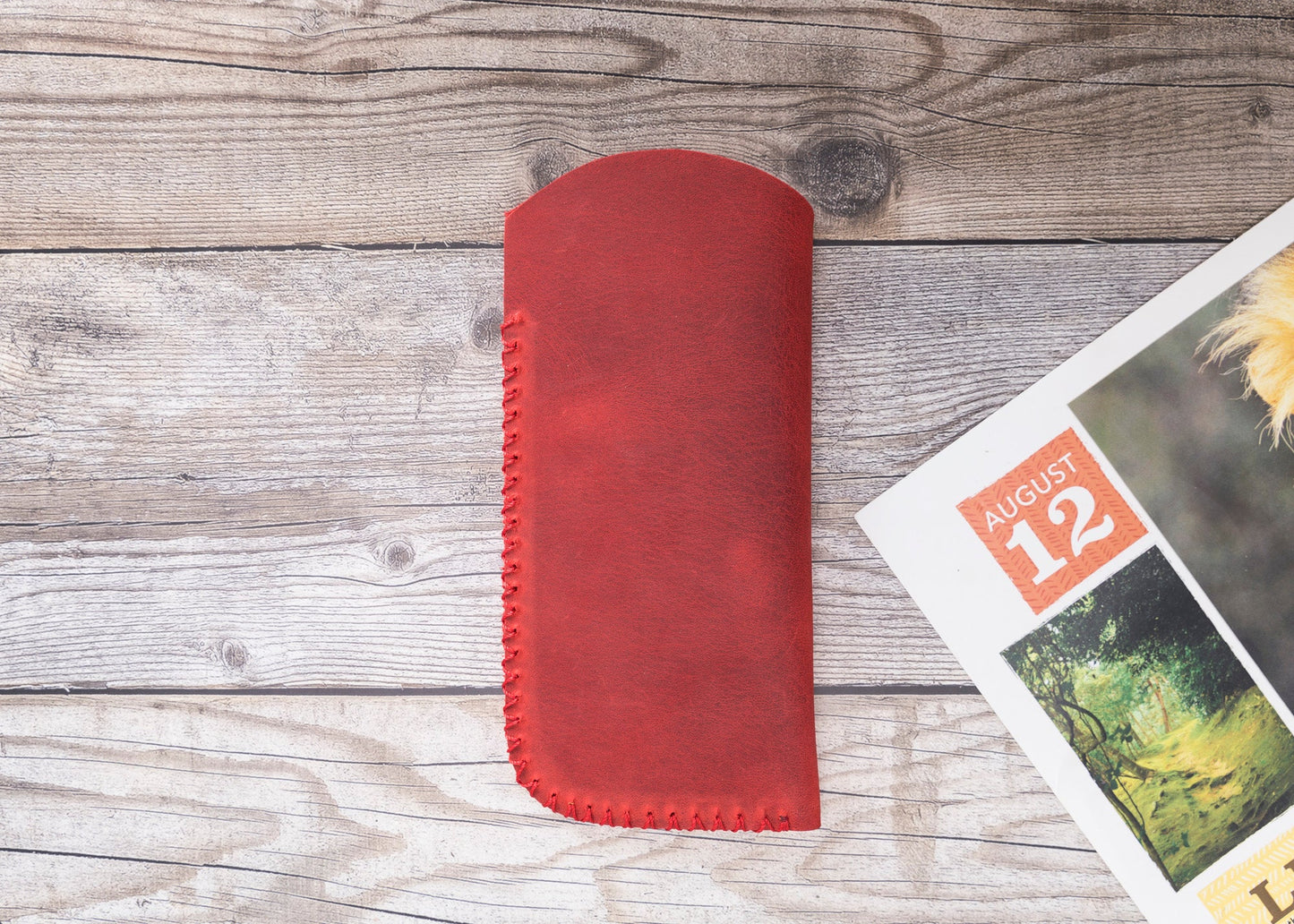 Leather Glasses Case G4 Red