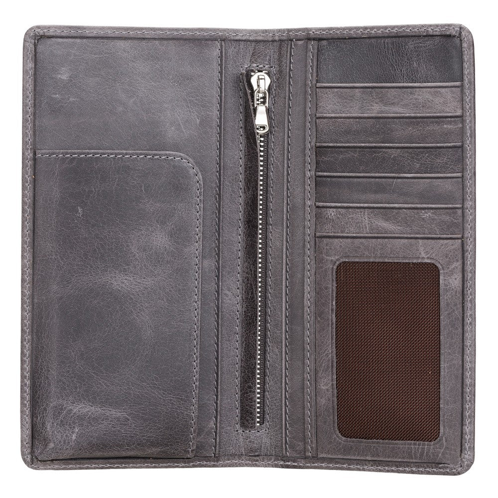 Evra 6.7 inch Compatible Leather Card Holder Case TN18 Gray