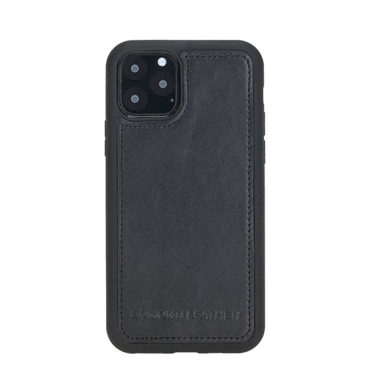 Apple iPhone 11 Pro Compatible Leather Back Cover RST1 Black