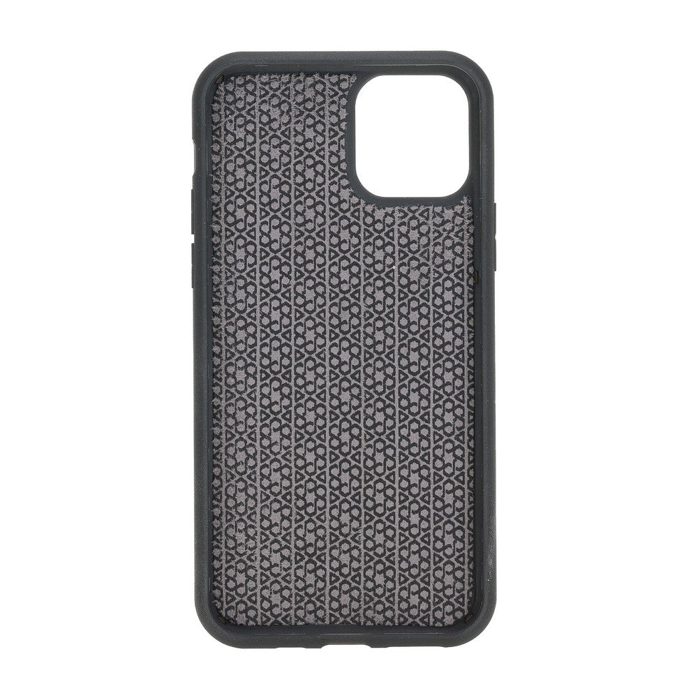 Apple iPhone 11 Pro Compatible Leather Back Cover RST1 Black