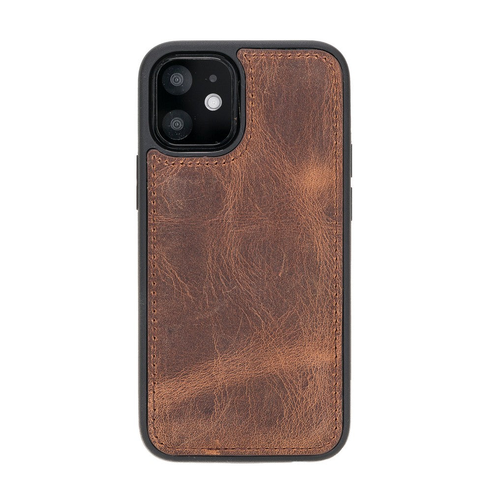 Apple iPhone 12 mini Compatible Leather Back Cover G2 Brown