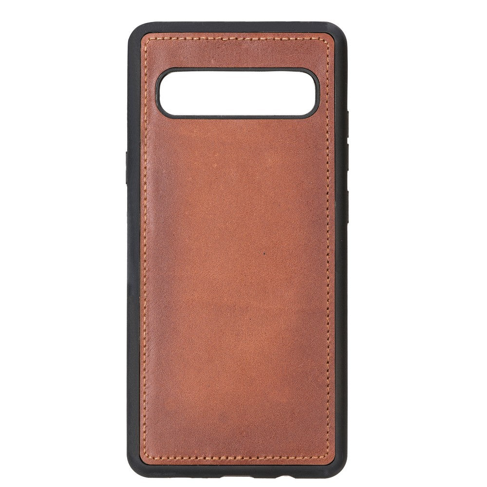 Samsung Galaxy S10 5G Compatible Leather Wallet Case RST2EF Brown