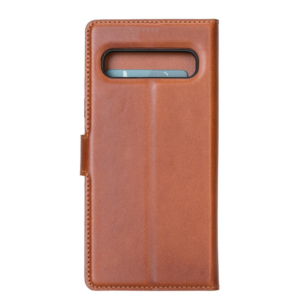 Samsung Galaxy S10 5G Compatible Leather Wallet Case RST2EF Brown