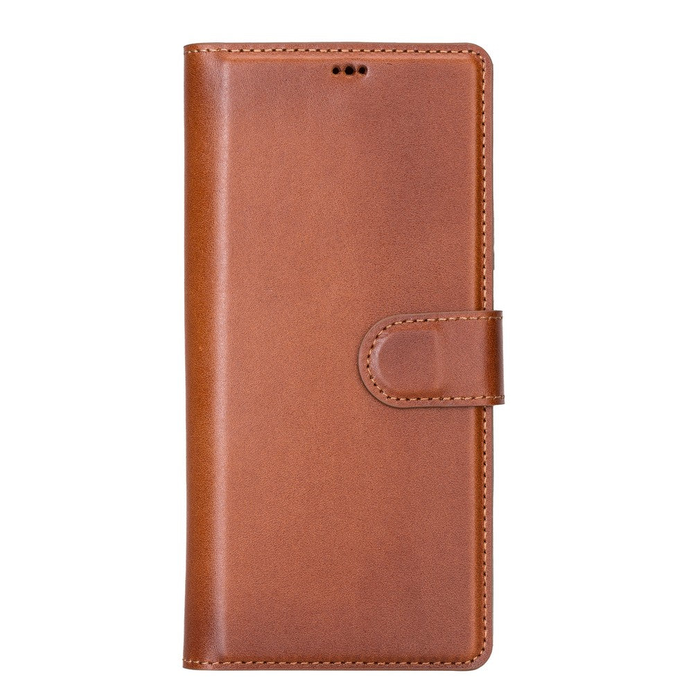 Samsung Galaxy S10 5G Compatible Leather Wallet Case RST2EF Brown