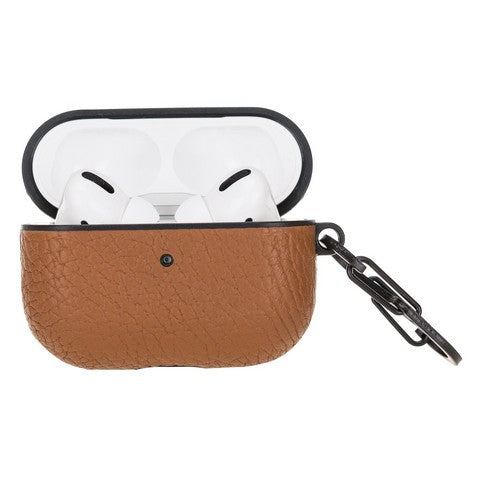 Apple AirPods Pro Compatible Leather Case Juni ERC7 Brown