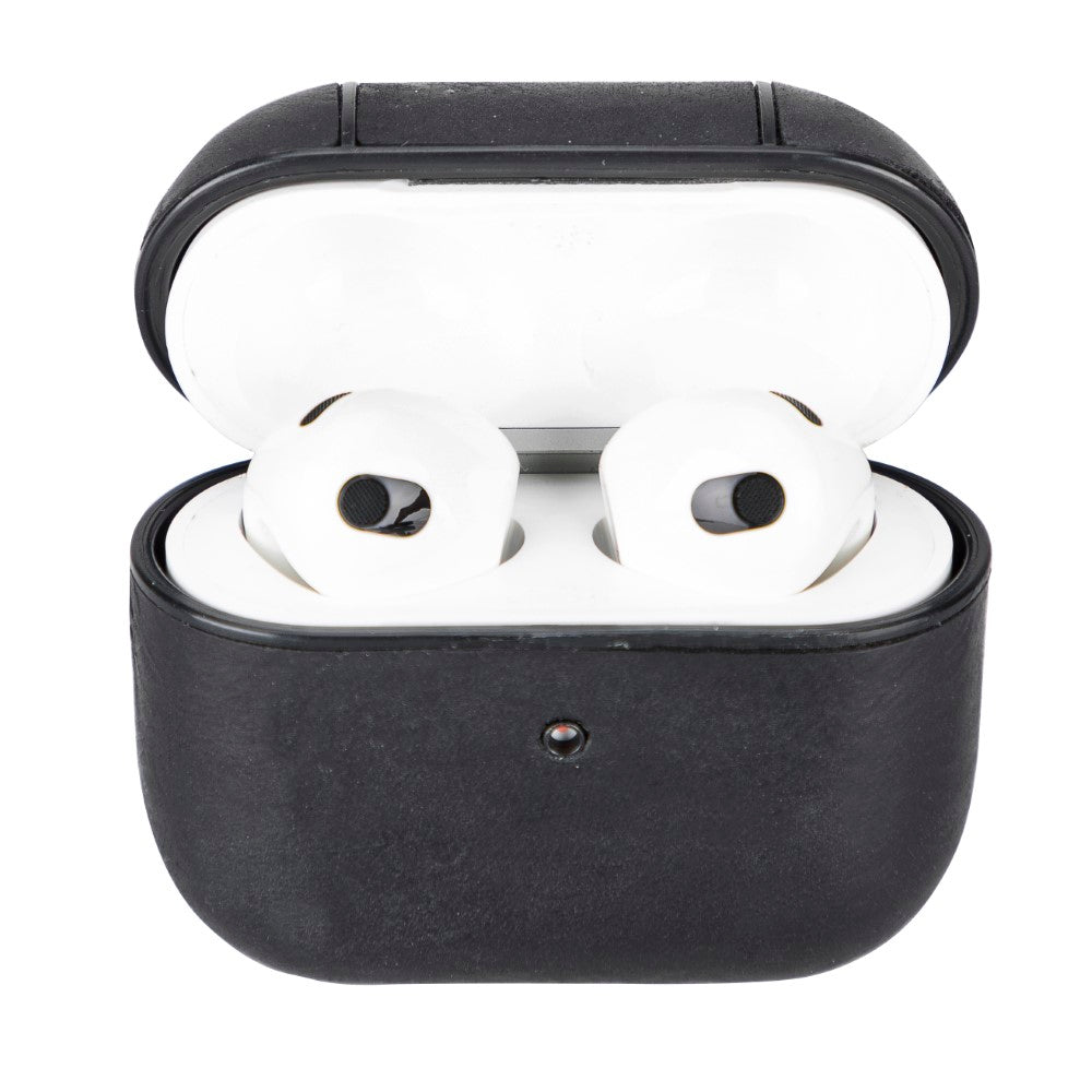 Apple AirPods 3rd generation Compatible Leather Case Juni AA1 Black