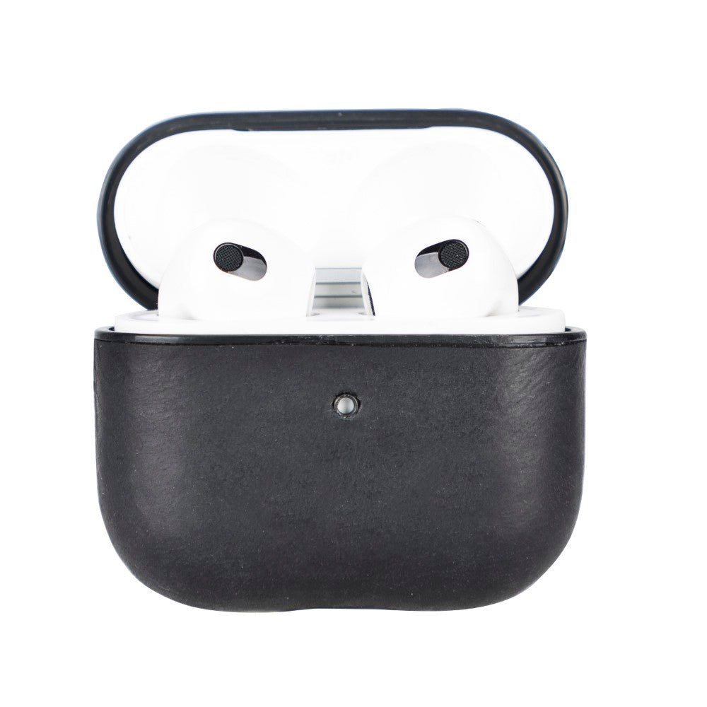 Apple AirPods 3rd generation Compatible Leather Case Juni AA1 Black