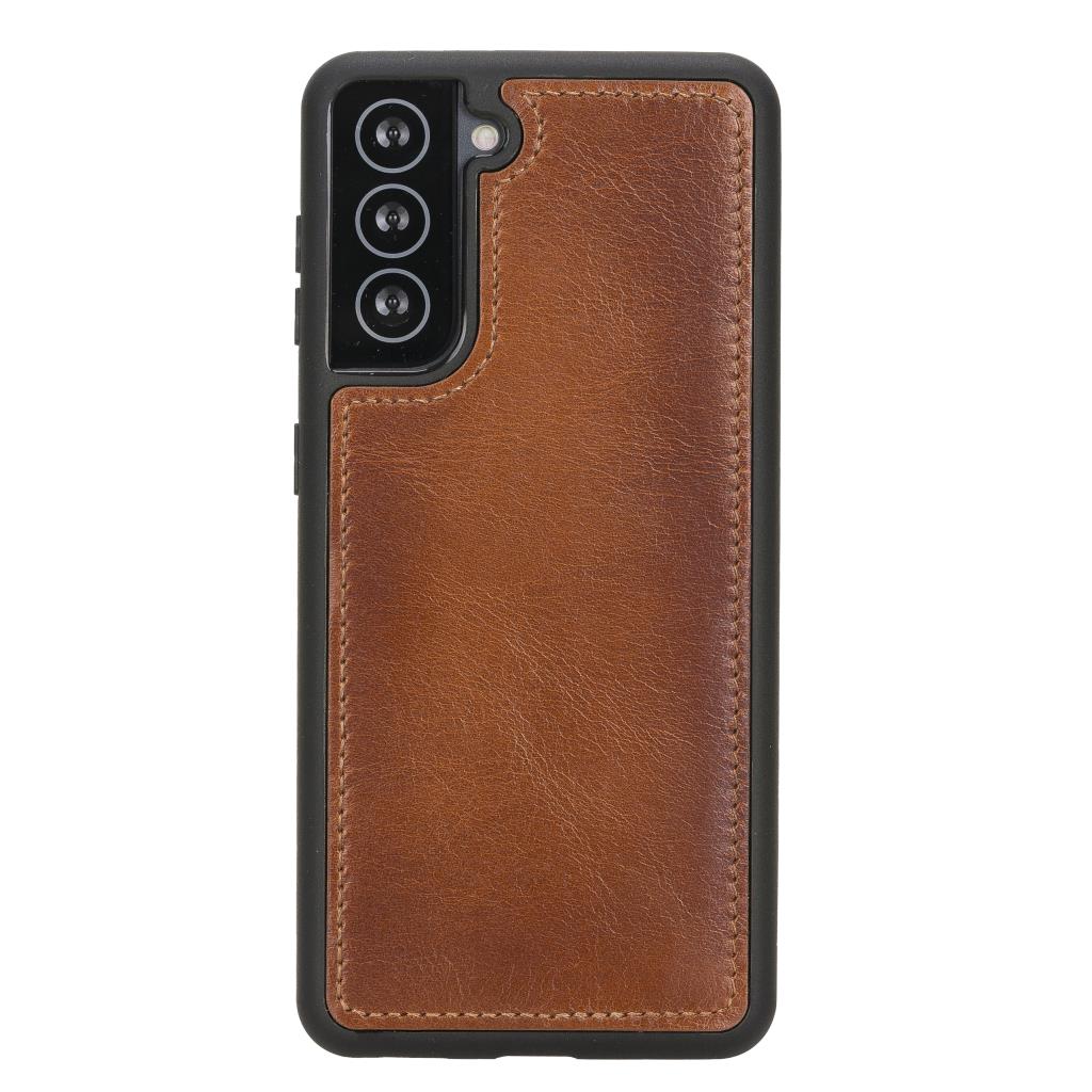 Samsung Galaxy S21 Compatible Leather Wallet Case RST2EF Brown