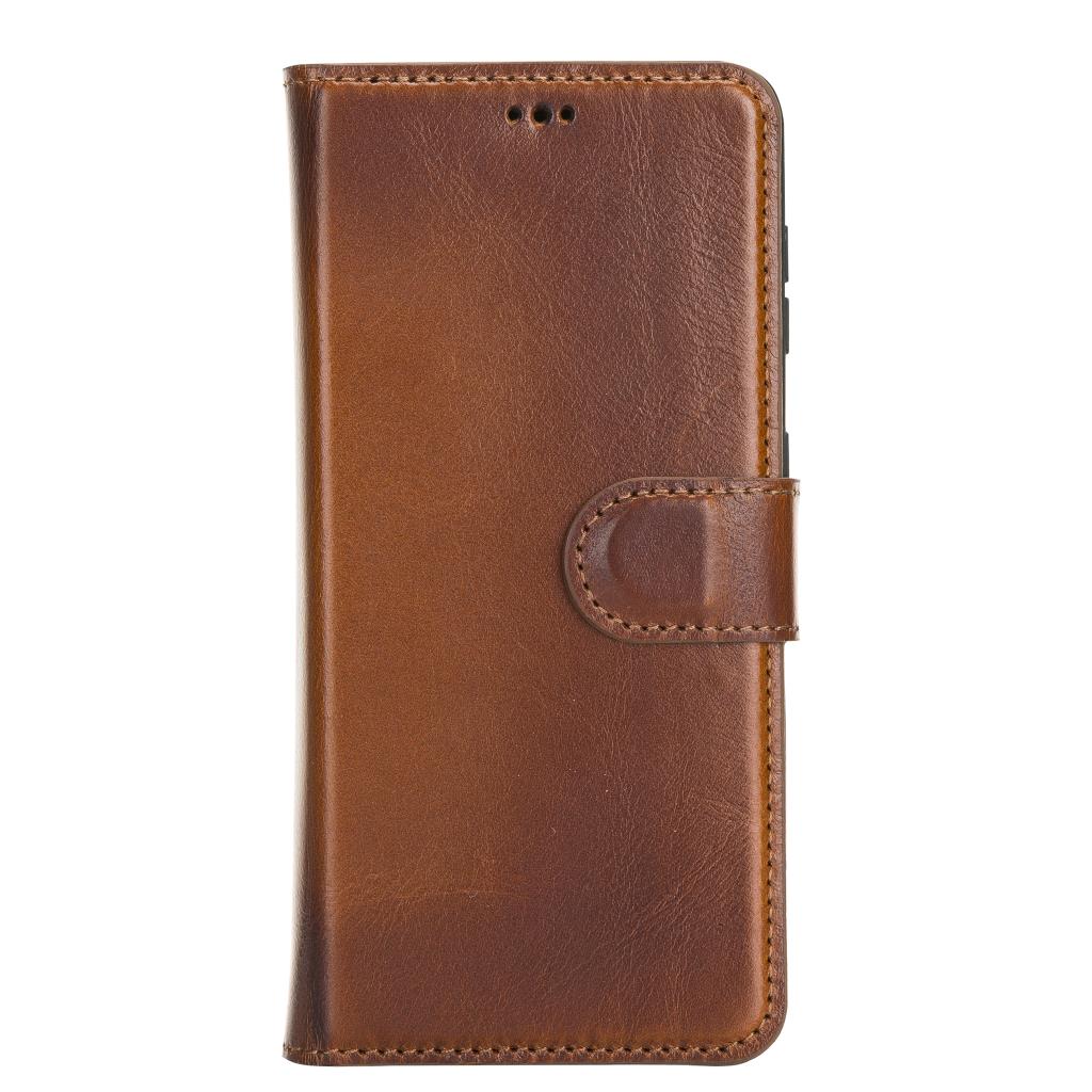 Samsung Galaxy S21 Compatible Leather Wallet Case RST2EF Brown