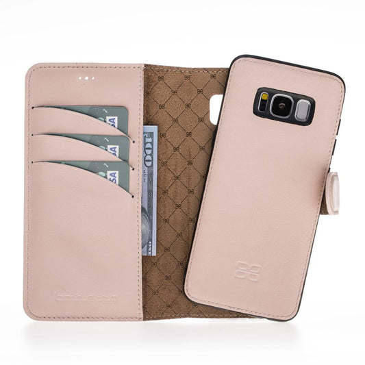 Samsung Galaxy S8 Plus Compatible Leather Wallet Case Nude Pink