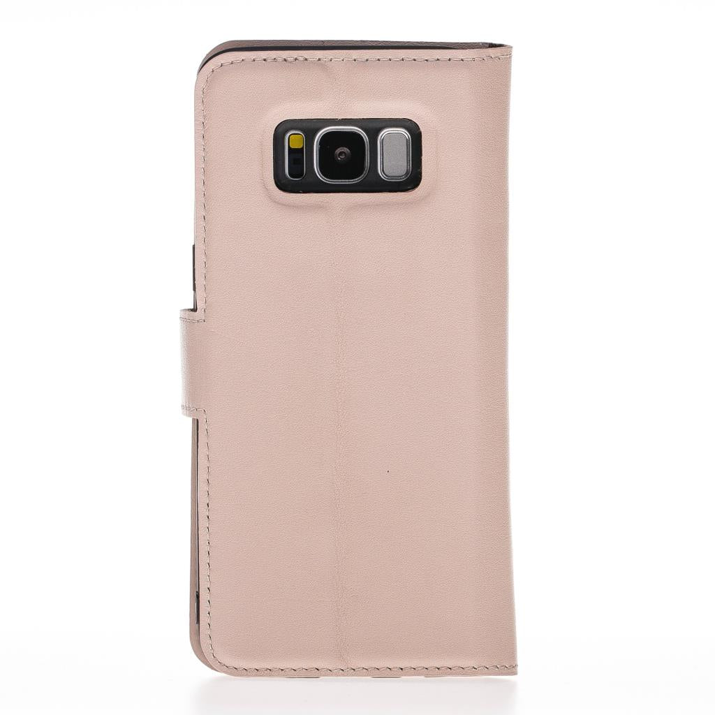 Samsung Galaxy S8 Plus Compatible Leather Wallet Case Nude Pink