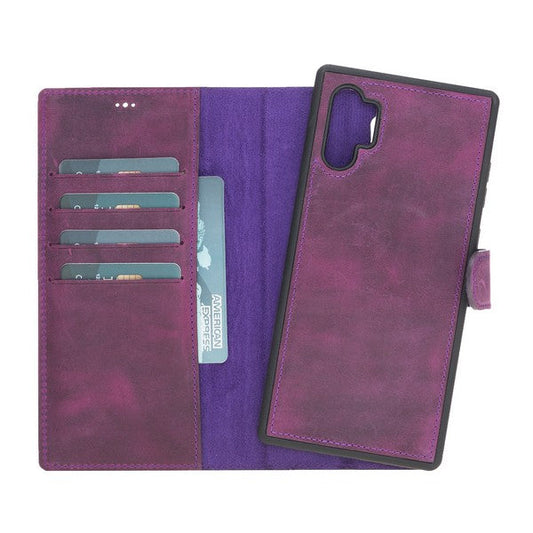 Samsung Galaxy Note 10 Plus Compatible Leather Wallet Case G7 Purple