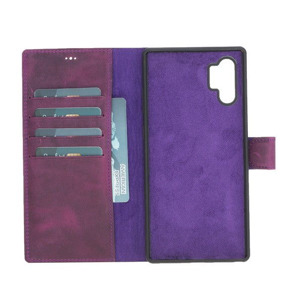 Samsung Galaxy Note 10 Plus Compatible Leather Wallet Case G7 Purple