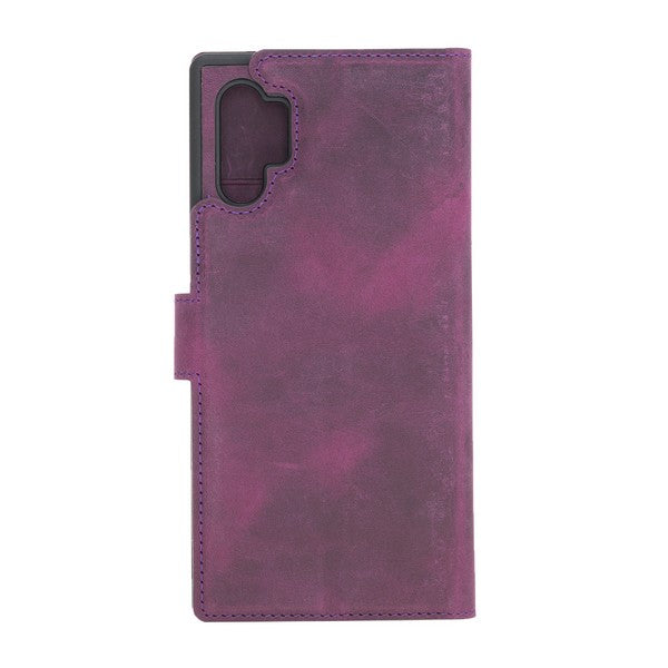 Samsung Galaxy Note 10 Plus Compatible Leather Wallet Case G7 Purple