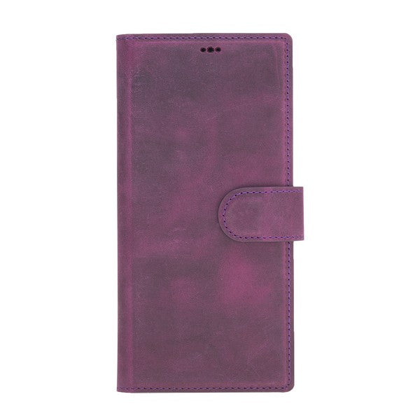 Samsung Galaxy Note 10 Plus Compatible Leather Wallet Case G7 Purple