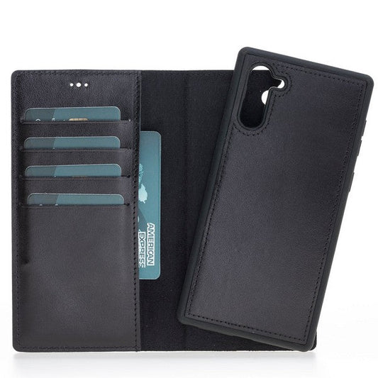 Samsung Galaxy Note 10 Compatible Leather Wallet Case RST1 Black