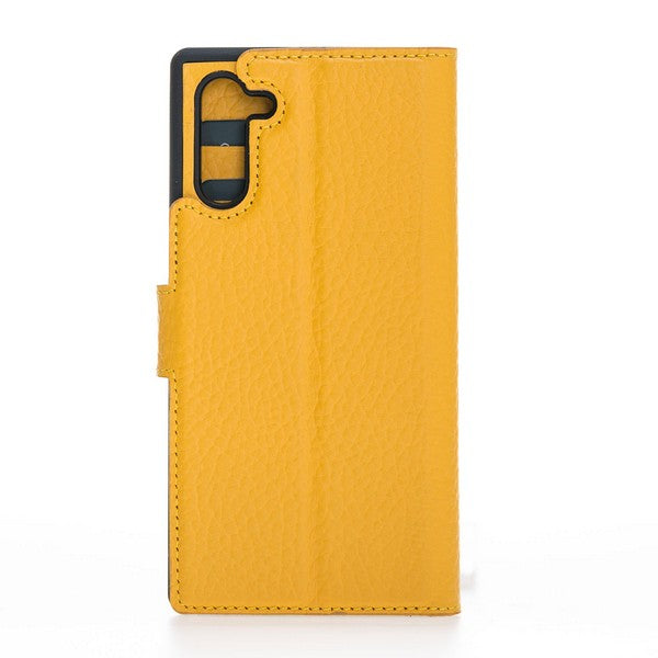 Samsung Galaxy Note 10 Compatible Leather Wallet Case FL12 Yellow