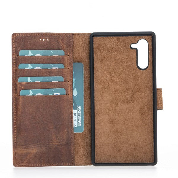 Samsung Galaxy Note 10 Compatible Leather Wallet Case G2 Antique Brown