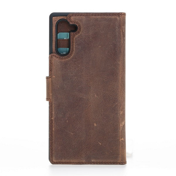 Samsung Galaxy Note 10 Compatible Leather Wallet Case G2 Antique Brown