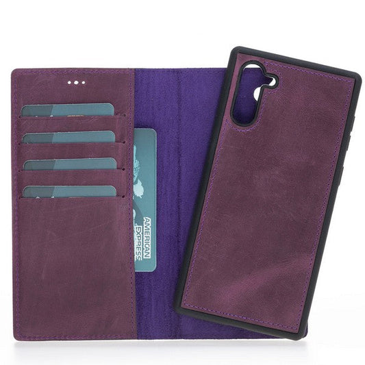 Samsung Galaxy Note 10 Compatible Leather Wallet Case G7 Purple