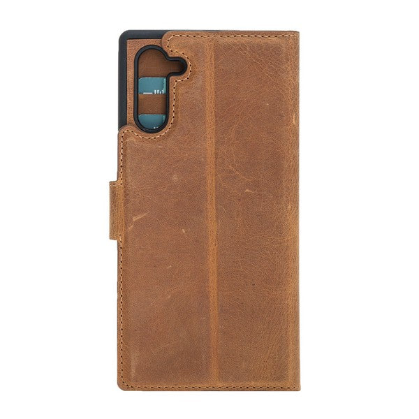 Samsung Galaxy Note 10 Compatible Leather Wallet Case G19 Tan