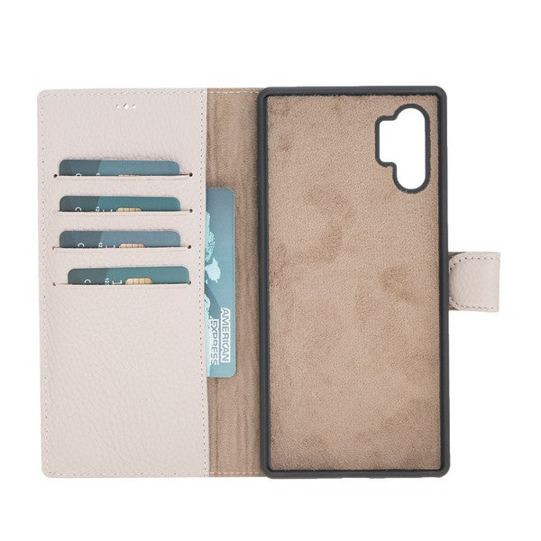 Samsung Galaxy Note 10 Plus Compatible Leather Wallet Case ERC3 Beige