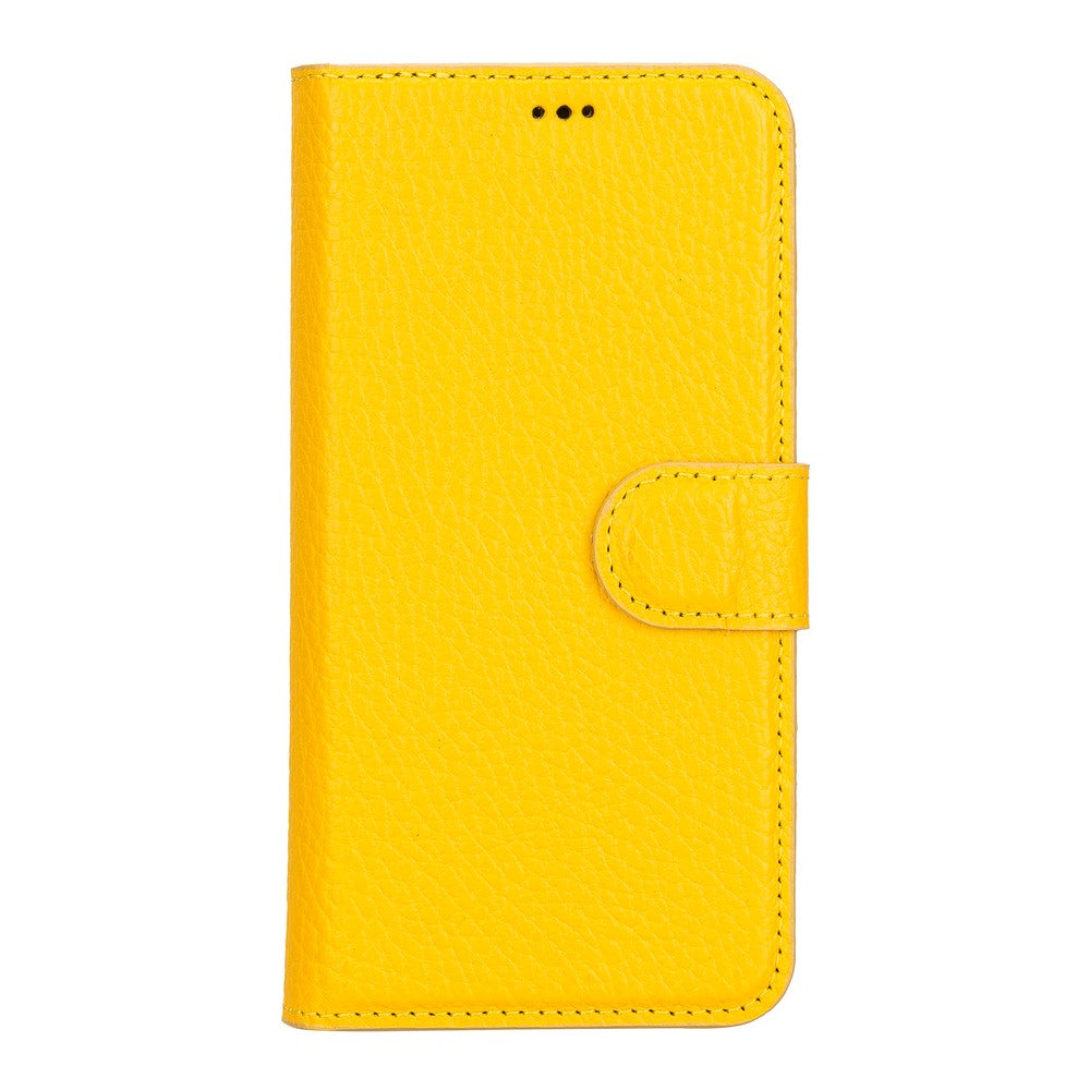 Apple iPhone 12 Compatible Leather Wallet Case FL12 Yellow