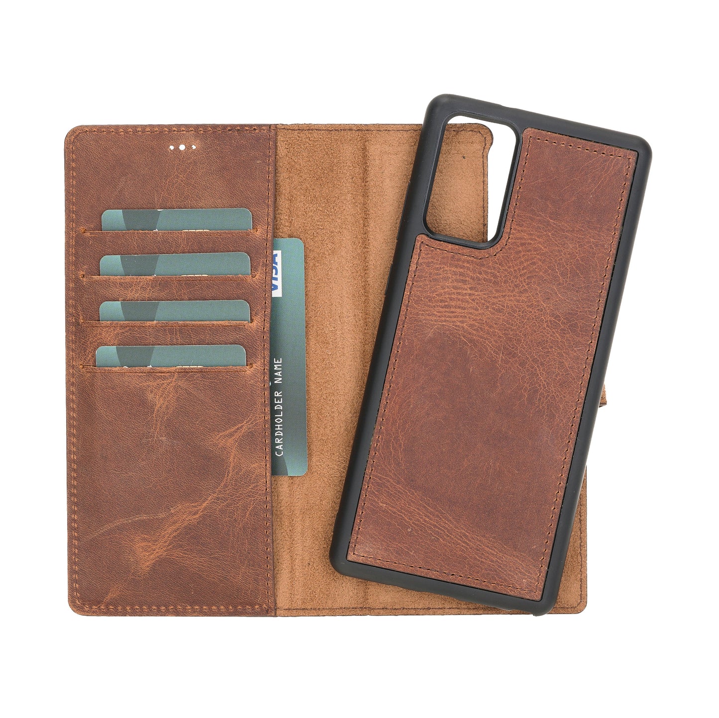 Samsung Galaxy Note 20 Compatible Leather Wallet Case G2 Brown